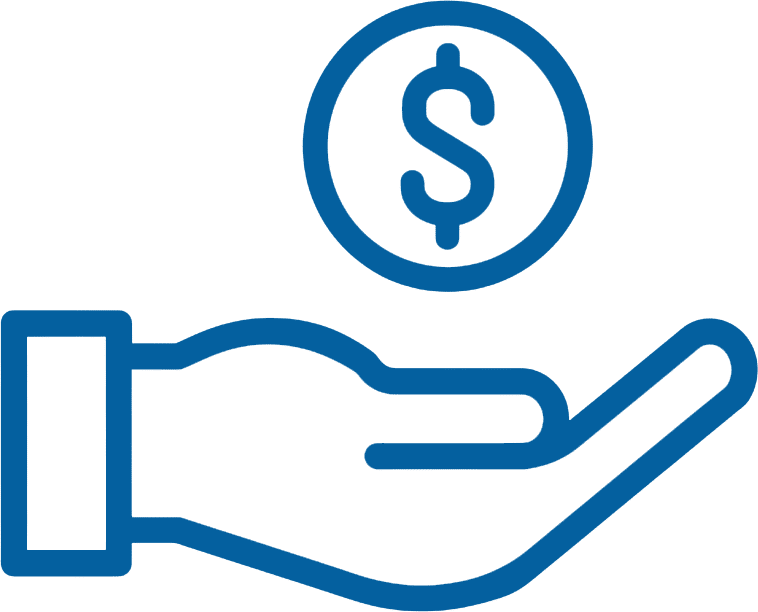 Hand holding dollar sign icon